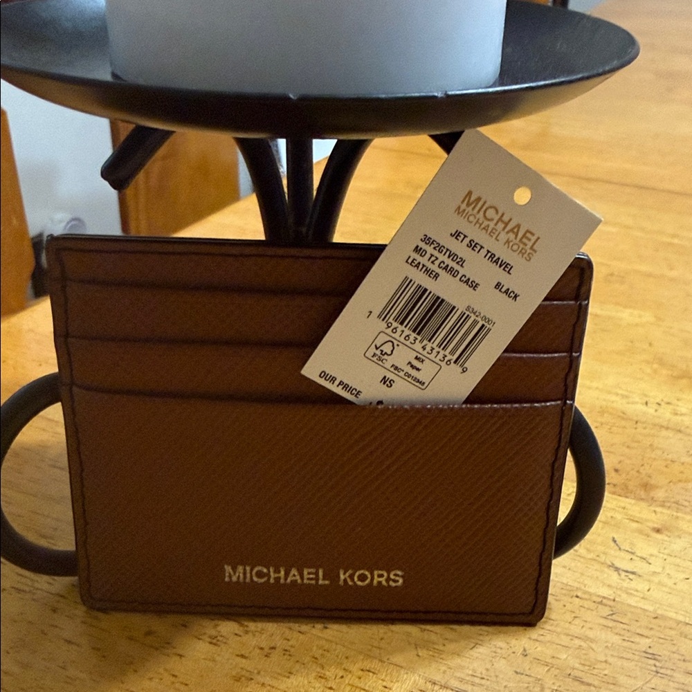 Michael Kors Black and Brown Card Holder